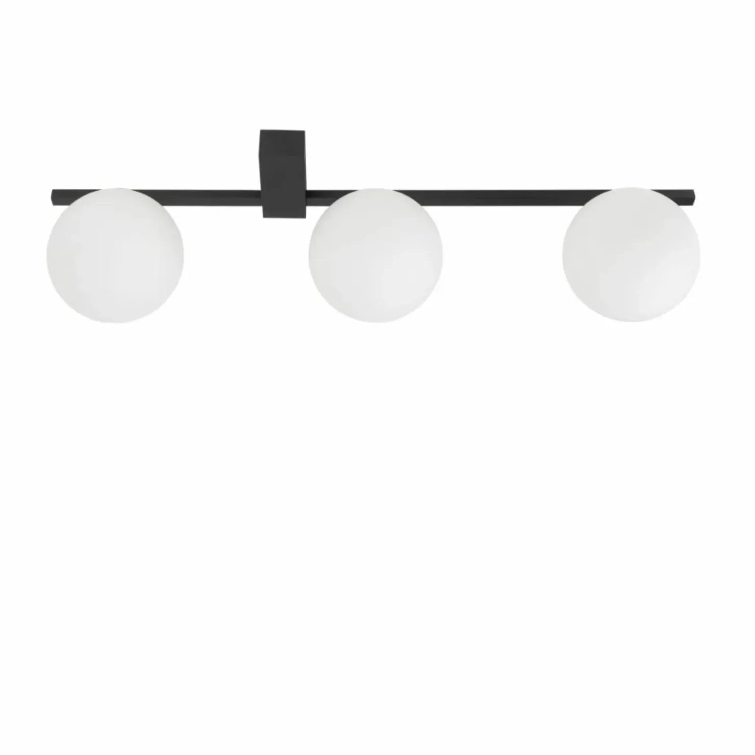 Czarna lampa sufitowa z trzema okrągłymi kloszami 10301 PIK | Kaja*Sklep Kaja Fashion