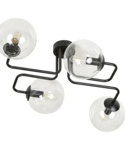 Shop Sklep Kaja Czarna lampa sufitowa z transparentnymi kloszami 831/4 | Kaja