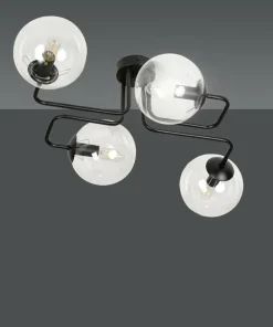 Shop Sklep Kaja Czarna lampa sufitowa z transparentnymi kloszami 831/4 | Kaja