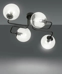 Shop Sklep Kaja Czarna lampa sufitowa z transparentnymi kloszami 831/4 | Kaja