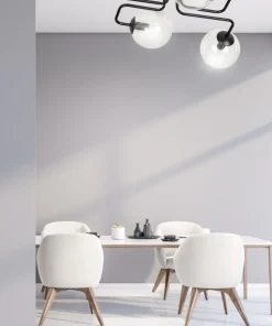 Shop Sklep Kaja Czarna lampa sufitowa z transparentnymi kloszami 831/4 | Kaja