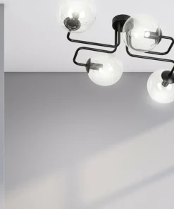 Shop Sklep Kaja Czarna lampa sufitowa z transparentnymi kloszami 831/4 | Kaja