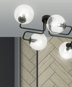 Shop Sklep Kaja Czarna lampa sufitowa z transparentnymi kloszami 831/4 | Kaja