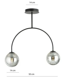 Cheap Sklep Kaja Czarna lampa sufitowa z wygiętym w łuk stelażem 1287/2 z serii ARCHI