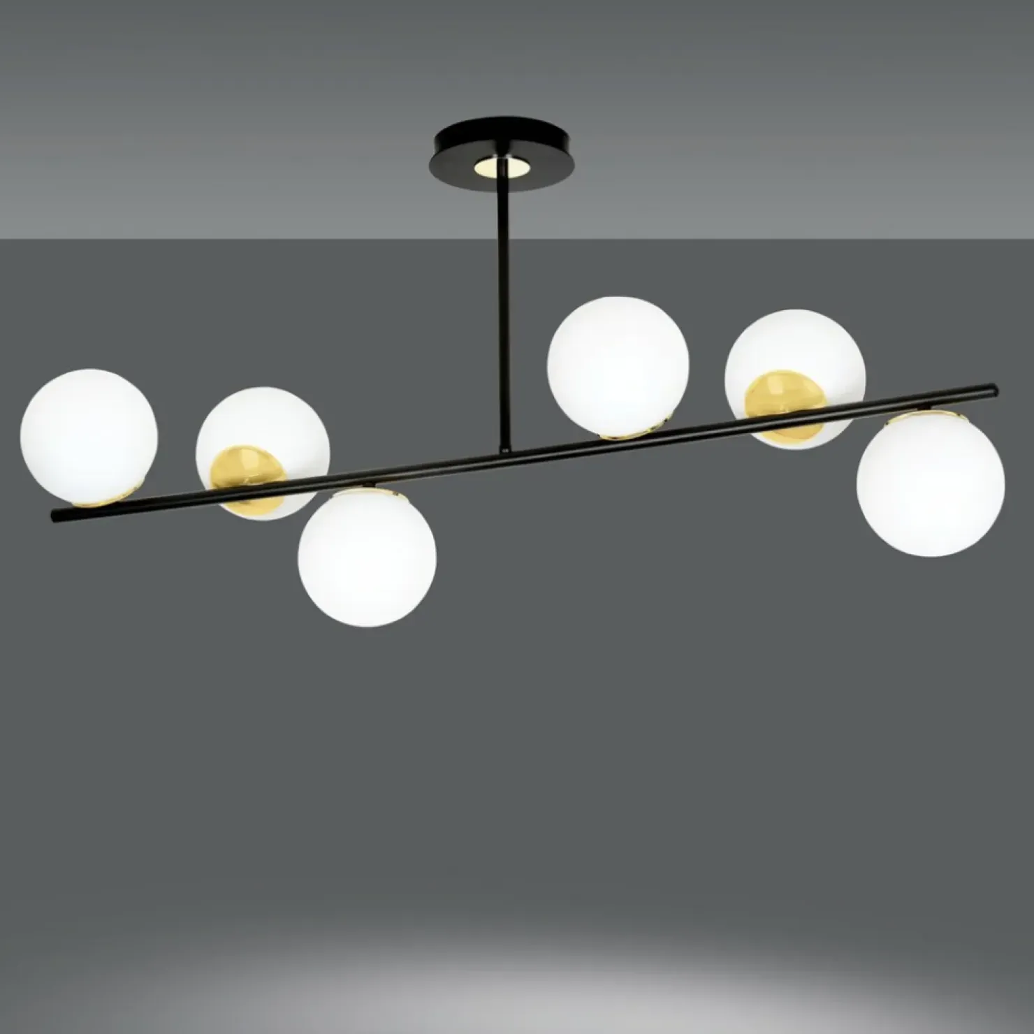Best Sale Sklep Kaja Czarna lampa sufitowa ze złotymi elementami 1022/6 FLOKI | Kaja