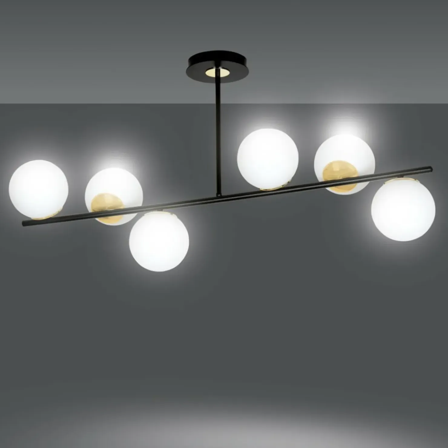 Best Sale Sklep Kaja Czarna lampa sufitowa ze złotymi elementami 1022/6 FLOKI | Kaja