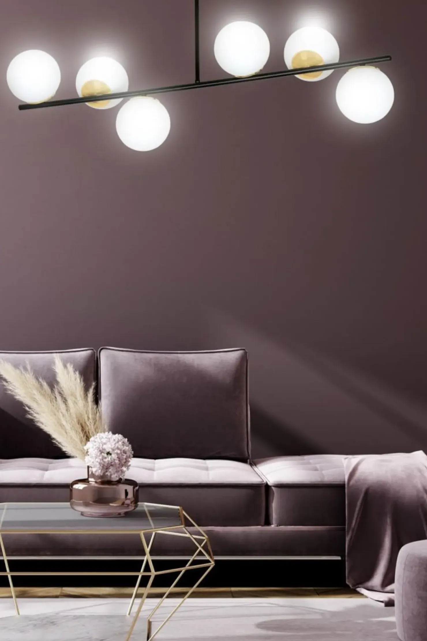 Best Sale Sklep Kaja Czarna lampa sufitowa ze złotymi elementami 1022/6 FLOKI | Kaja