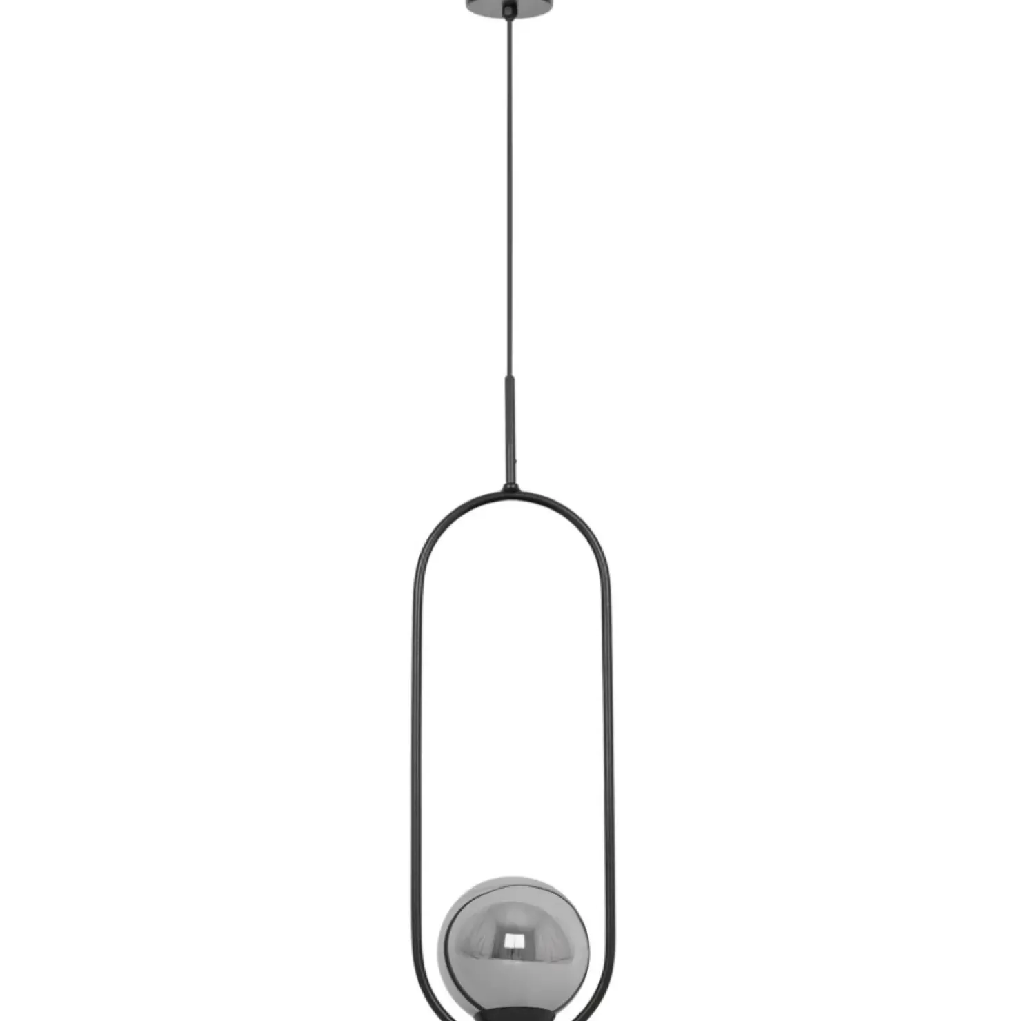 Best Sale Sklep Kaja Czarna lampa wisząca elipsa z grafitowym kloszem K-5110 z serii DAVOS