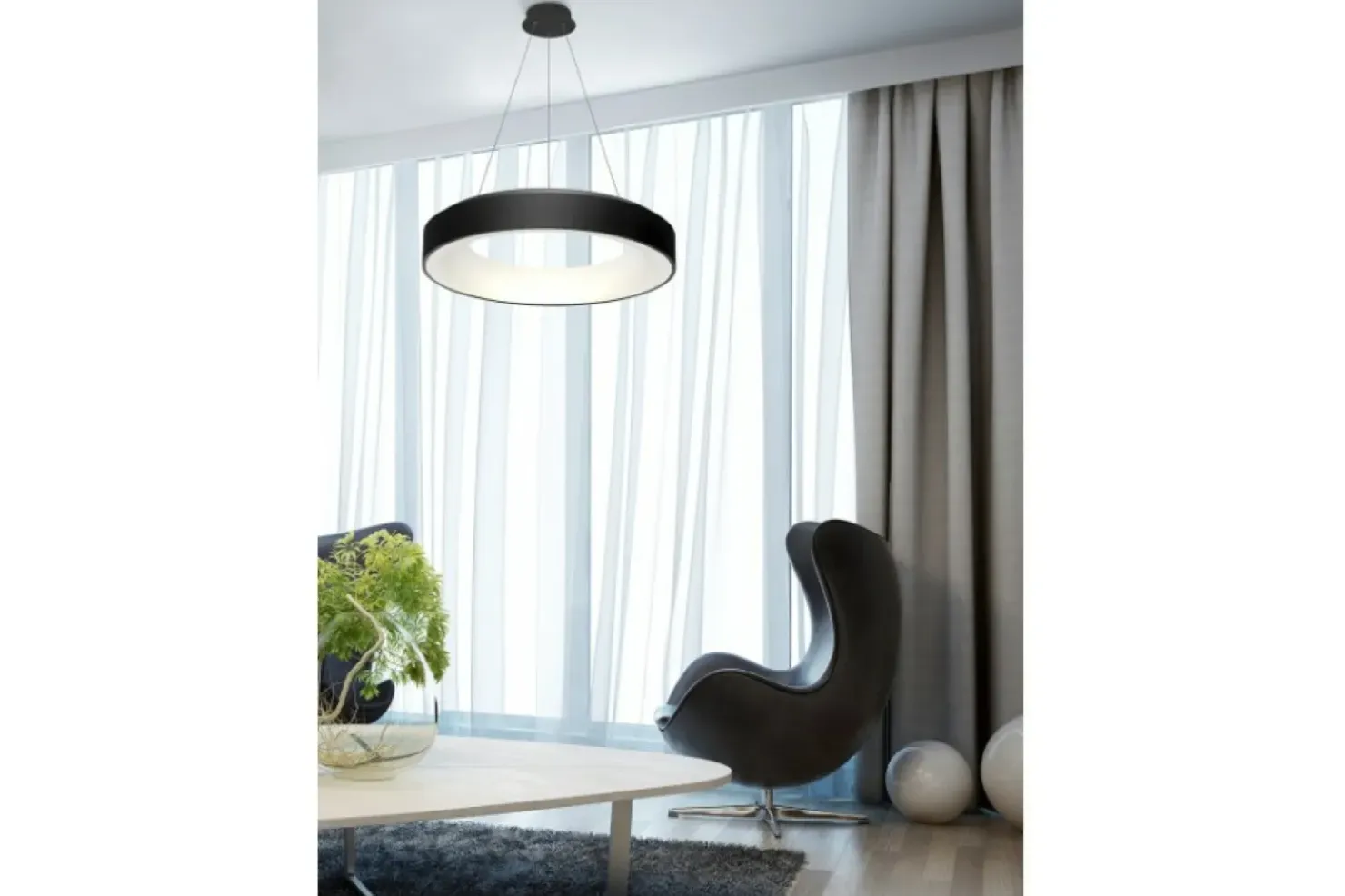 Best Sale Sklep Kaja Czarna lampa wisząca LED do salonu WIFI AZ3552 SOVANA | Kaja czarny
