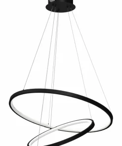 Online Sklep Kaja Czarna lampa wisząca LED, dwie obręcze ML7942 ROTONDA | Kaja