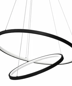 Online Sklep Kaja Czarna lampa wisząca LED, dwie obręcze ML7942 ROTONDA | Kaja