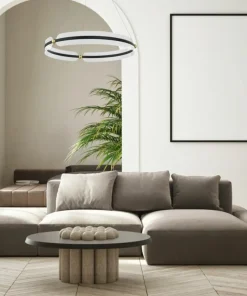Best Sale Sklep Kaja Czarna lampa wisząca LED koło PND-62738-53W-3K-BK-GD FARIS | Kaja