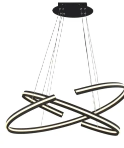 Store Sklep Kaja Czarna lampa wisząca LED pierścienie AZ3355 ALESSIA | Kaja Oświetlenie czarny