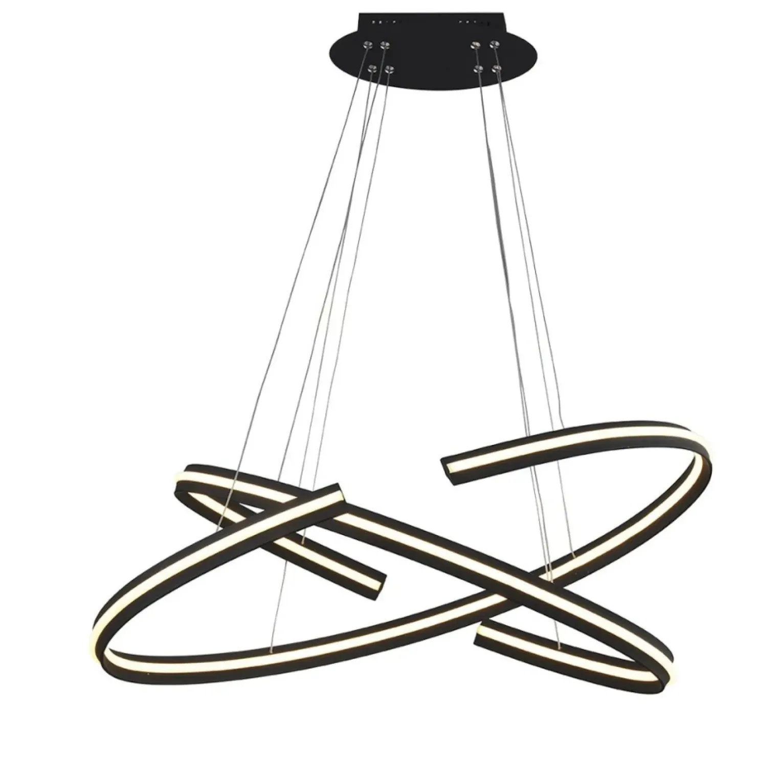 Store Sklep Kaja Czarna lampa wisząca LED pierścienie AZ3355 ALESSIA | Kaja Oświetlenie czarny