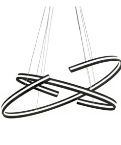Store Sklep Kaja Czarna lampa wisząca LED pierścienie AZ3355 ALESSIA | Kaja Oświetlenie czarny