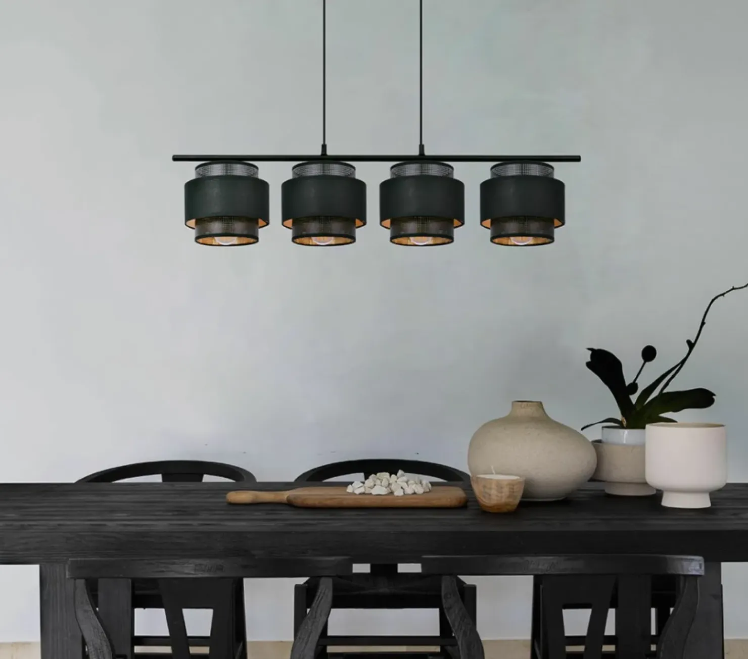 Czarna lampa wisząca, listwa nad podłużny stół K-5283 z serii AMOS*Sklep Kaja Flash Sale