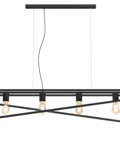Store Sklep Kaja Czarna lampa wisząca, na cztery żarówki E27 LX 0120 z serii GOTE czarny