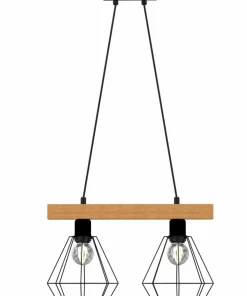 Sale Sklep Kaja Czarna lampa wisząca na dwa źródła światła LX 4102 z serii VASTRA