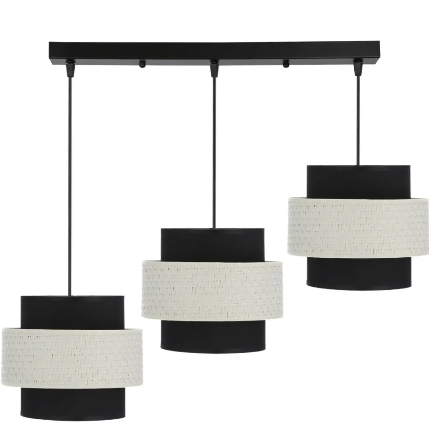 Clearance Sklep Kaja Czarna lampa wisząca na listwie, z abażurami 33-17826 z serii BENTA