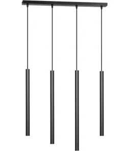 Sale Sklep Kaja Czarna lampa wisząca na listwie z gwintami G9 552/4 | Kaja Oświetlenie czarny