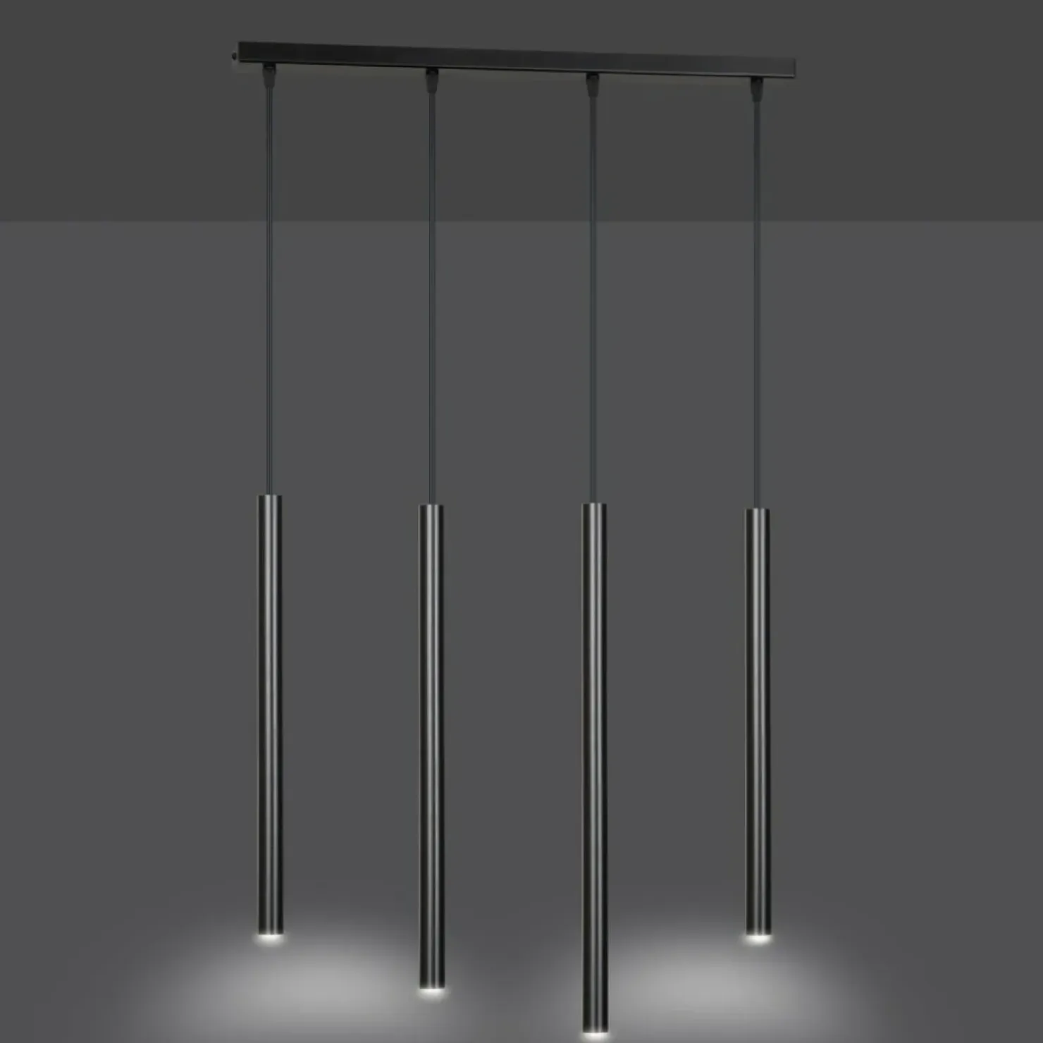 Sale Sklep Kaja Czarna lampa wisząca na listwie z gwintami G9 552/4 | Kaja Oświetlenie czarny