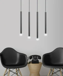 Sale Sklep Kaja Czarna lampa wisząca na listwie z gwintami G9 552/4 | Kaja Oświetlenie czarny