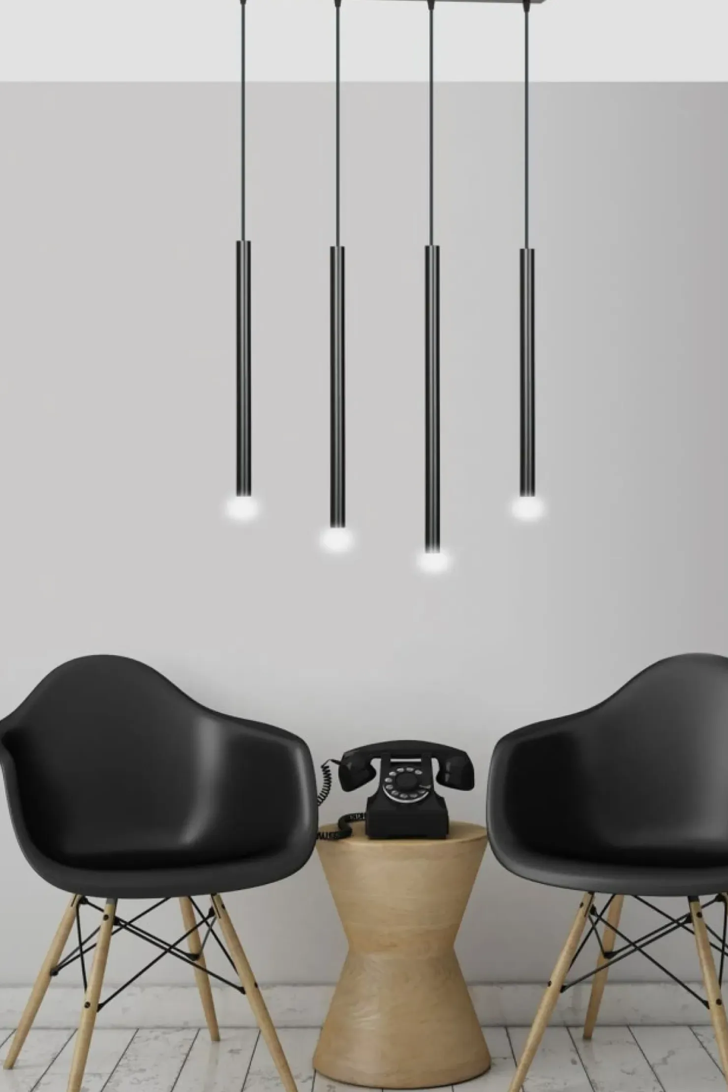 Sale Sklep Kaja Czarna lampa wisząca na listwie z gwintami G9 552/4 | Kaja Oświetlenie czarny