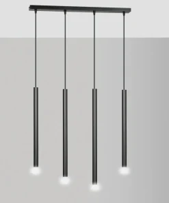 Sale Sklep Kaja Czarna lampa wisząca na listwie z gwintami G9 552/4 | Kaja Oświetlenie czarny