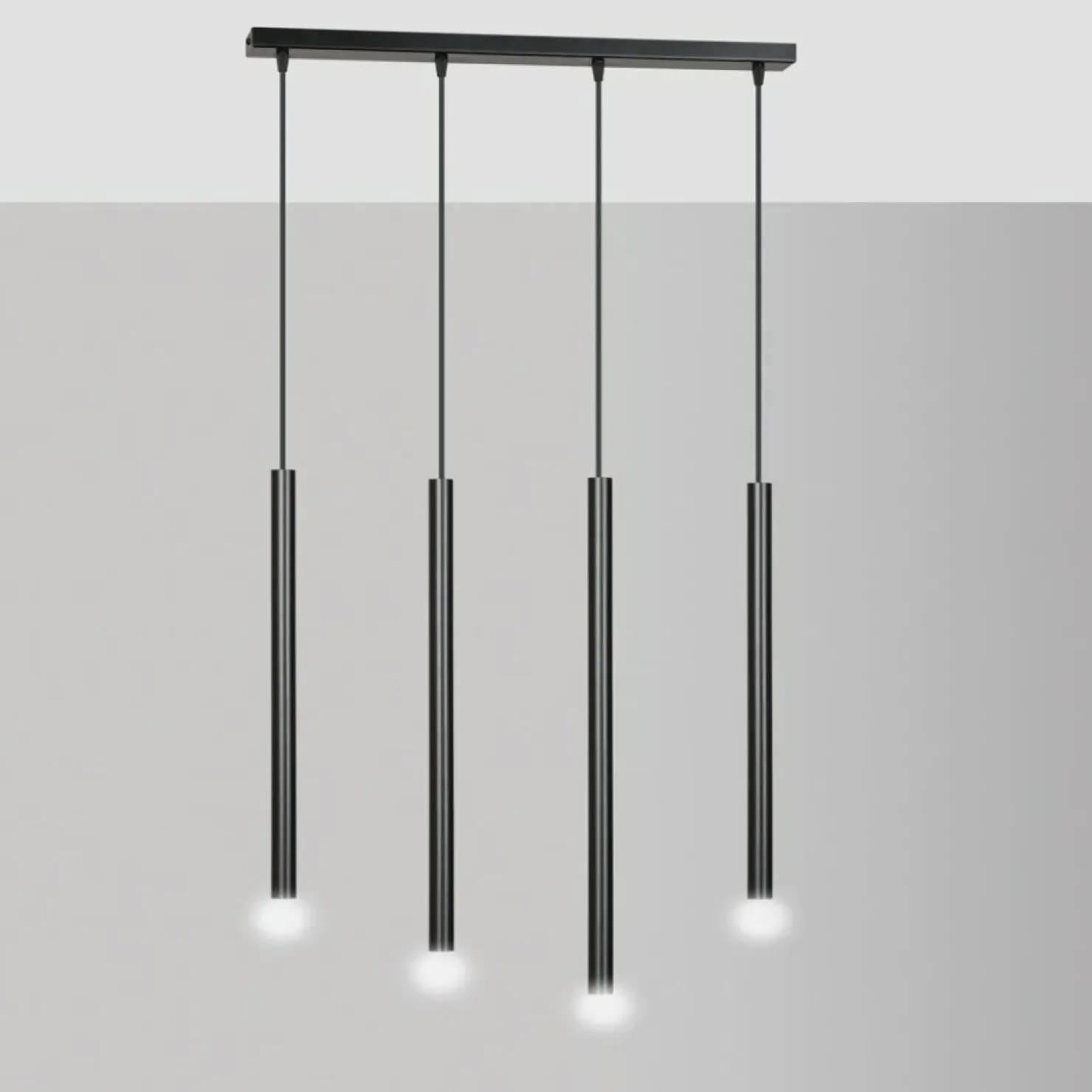 Sale Sklep Kaja Czarna lampa wisząca na listwie z gwintami G9 552/4 | Kaja Oświetlenie czarny