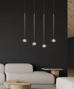 Sale Sklep Kaja Czarna lampa wisząca na listwie z gwintami G9 552/4 | Kaja Oświetlenie czarny