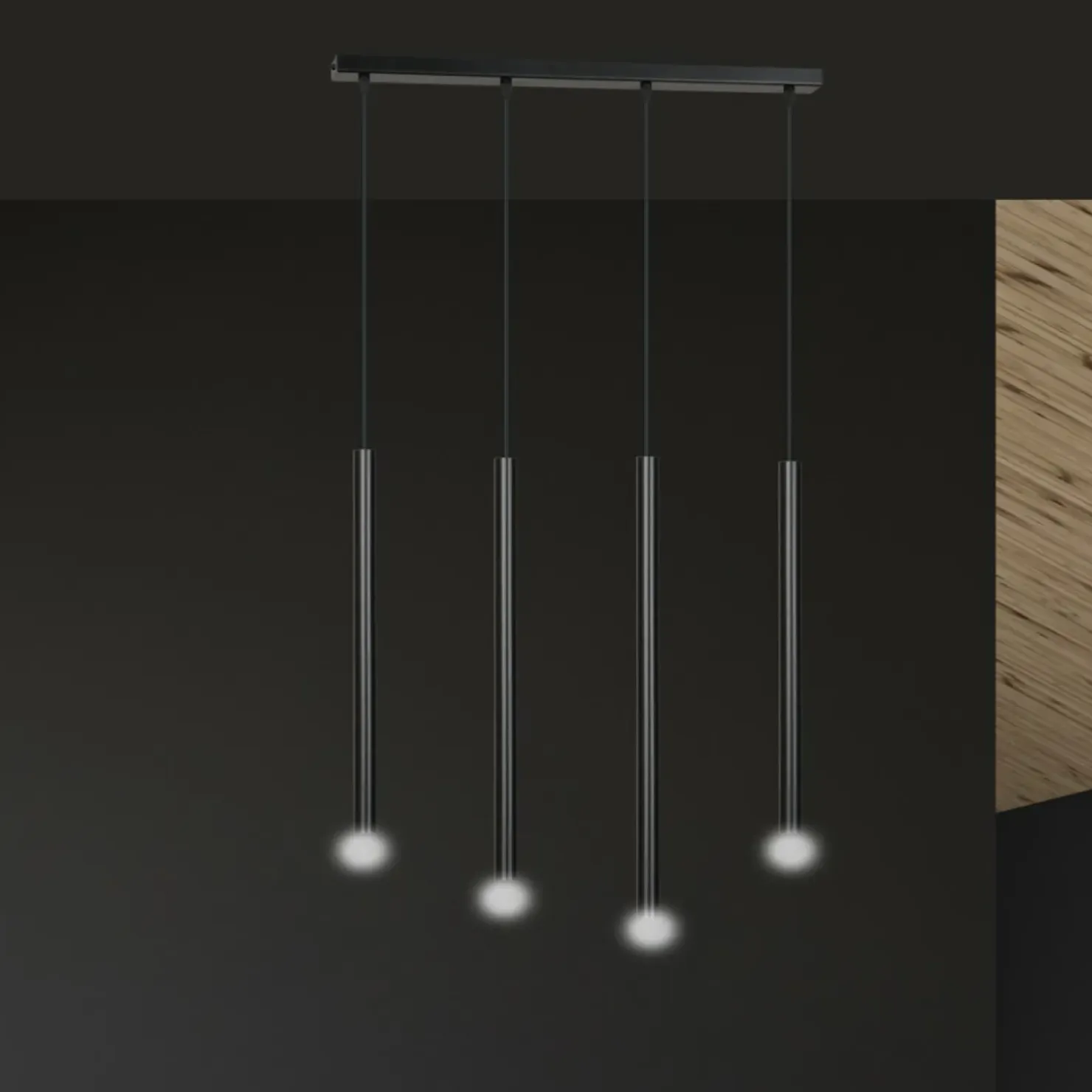 Sale Sklep Kaja Czarna lampa wisząca na listwie z gwintami G9 552/4 | Kaja Oświetlenie czarny