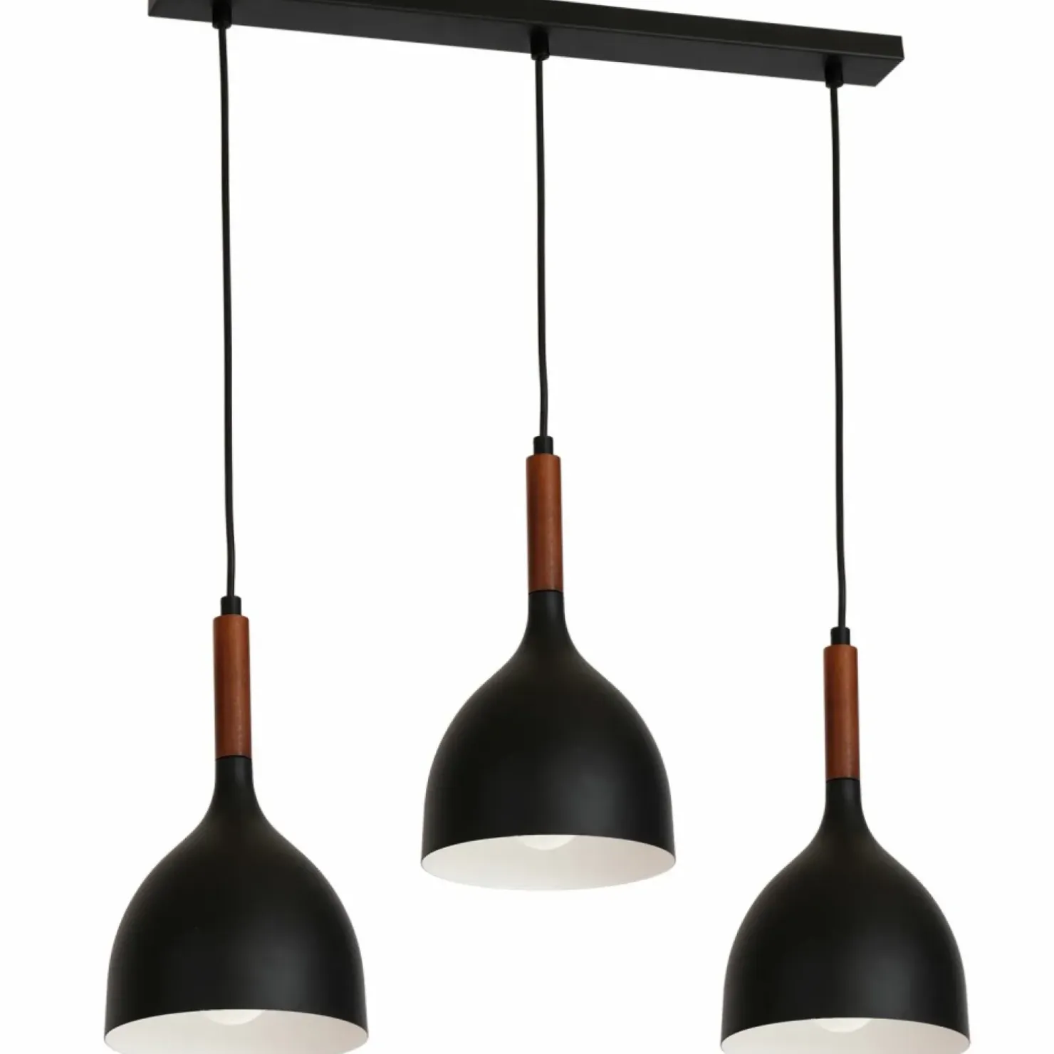 Store Sklep Kaja Czarna lampa wisząca na listwie, nad stół LX 1391 z serii NOAK WOOD