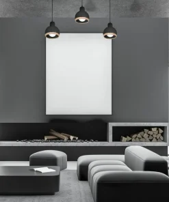 Store Sklep Kaja Czarna lampa wisząca na listwie, nad stół MLP7046 z serii OVAL | Kaja Oświetleni czarny