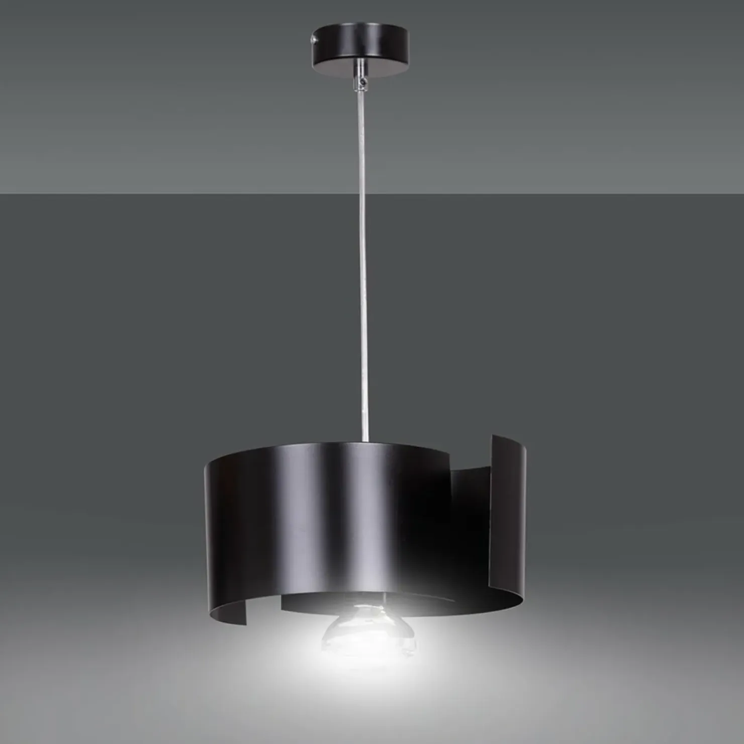 Discount Sklep Kaja Czarna lampa wisząca na ozdobną żarówkę 284/1 VIXON | Kaja Oświetlenie