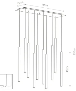 Best Sale Sklep Kaja Czarna lampa wisząca na prostokątnej podsufitce 8923 | Kaja czarny