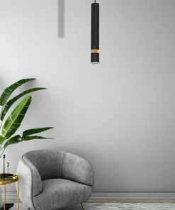 Online Sklep Kaja Czarna lampa wisząca, pojedyncza tuba MLP6305 z serii JOKER | Kaja Oświetlenie