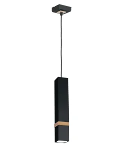 Outlet Sklep Kaja Czarna lampa wisząca słupek na zwisie MLP5403 VIDAR | Kaja Oświetlenie