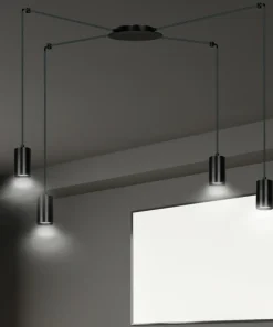Store Sklep Kaja Czarna lampa wisząca w stylu industrialnym 524/4 | Kaja Oświetlenie czarny
