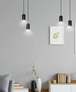 Store Sklep Kaja Czarna lampa wisząca w stylu industrialnym 524/4 | Kaja Oświetlenie czarny