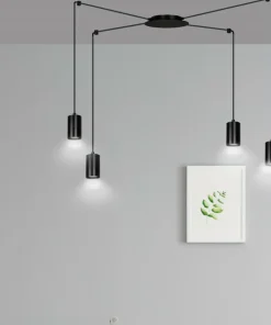 Store Sklep Kaja Czarna lampa wisząca w stylu industrialnym 524/4 | Kaja Oświetlenie czarny