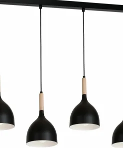 Cheap Sklep Kaja Czarna lampa wisząca z 4 punktami świetlnymi LX 1876 z serii NOAK WOOD