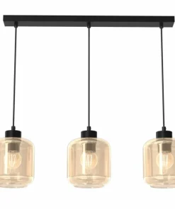 Flash Sale Sklep Kaja Czarna lampa wisząca z beżowymi kloszami MLP8371 SOMBRA | Kaja