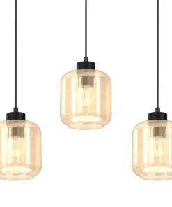 Flash Sale Sklep Kaja Czarna lampa wisząca z beżowymi kloszami MLP8371 SOMBRA | Kaja