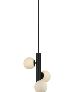Best Sale Sklep Kaja Czarna lampa wisząca z białymi kloszami AZ4424 CORTEGA | Kaja czarny