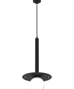Online Sklep Kaja Czarna lampa wisząca z białym kloszem MLP8913 z serii FUTURA | Kaja Oświetlenie