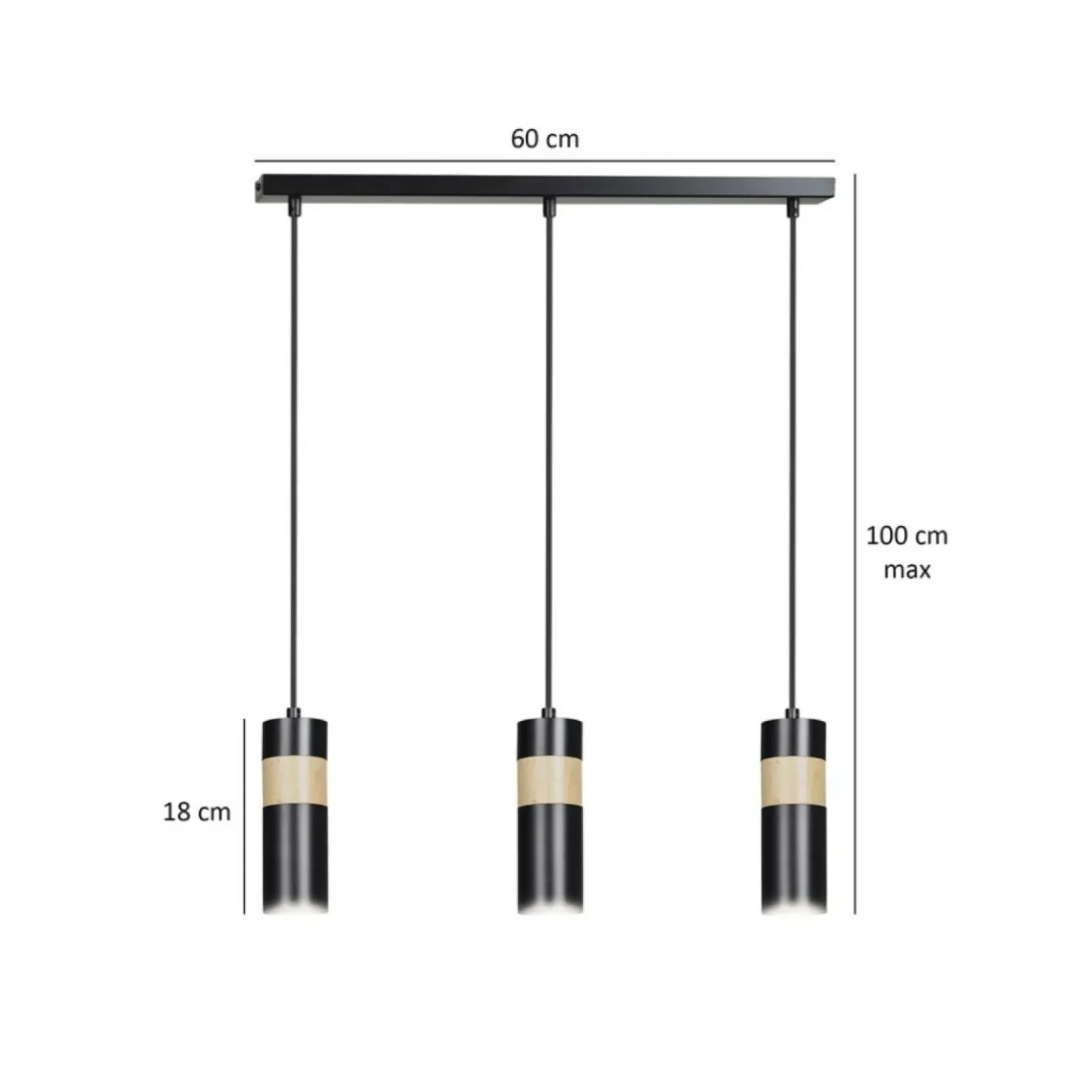 Sale Sklep Kaja Czarna lampa wisząca z drewnianym zdobieniem 732/3 z serii AKA