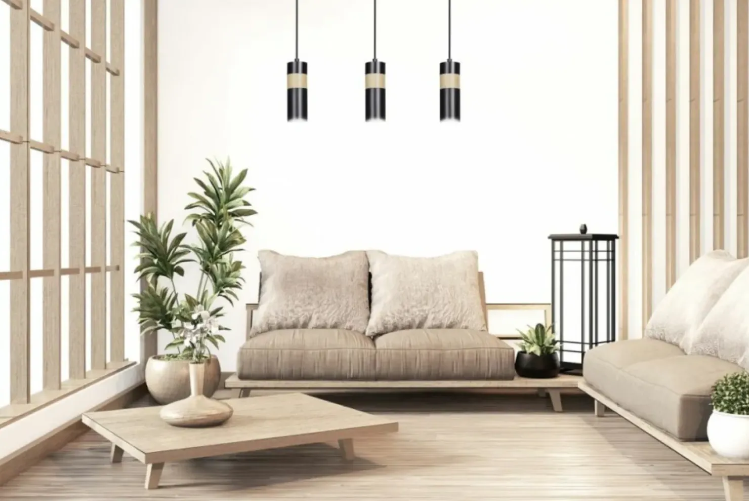 Sale Sklep Kaja Czarna lampa wisząca z drewnianym zdobieniem 732/3 z serii AKA
