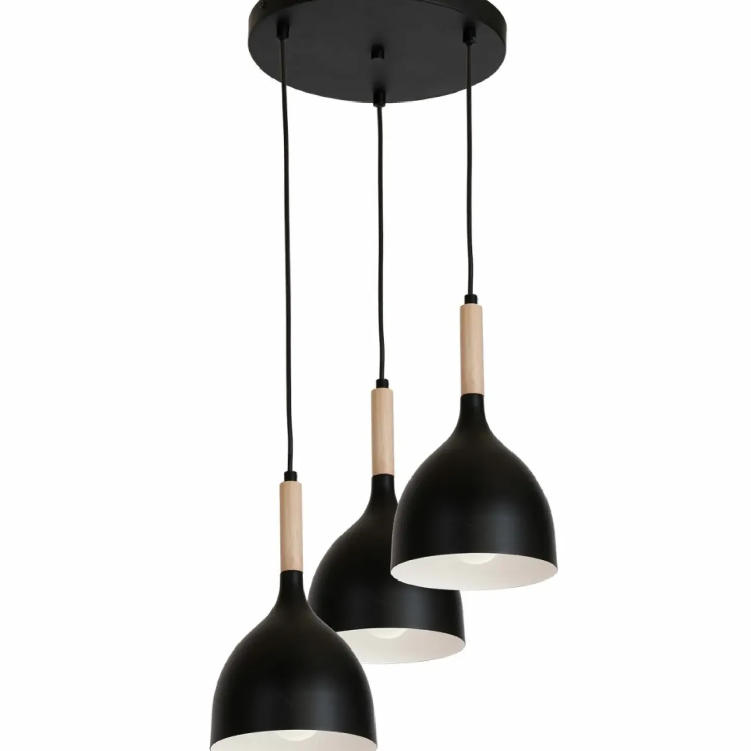 Cheap Sklep Kaja Czarna lampa wisząca z drewnianą dekoracją LX 1192 z serii NOAK WOOD