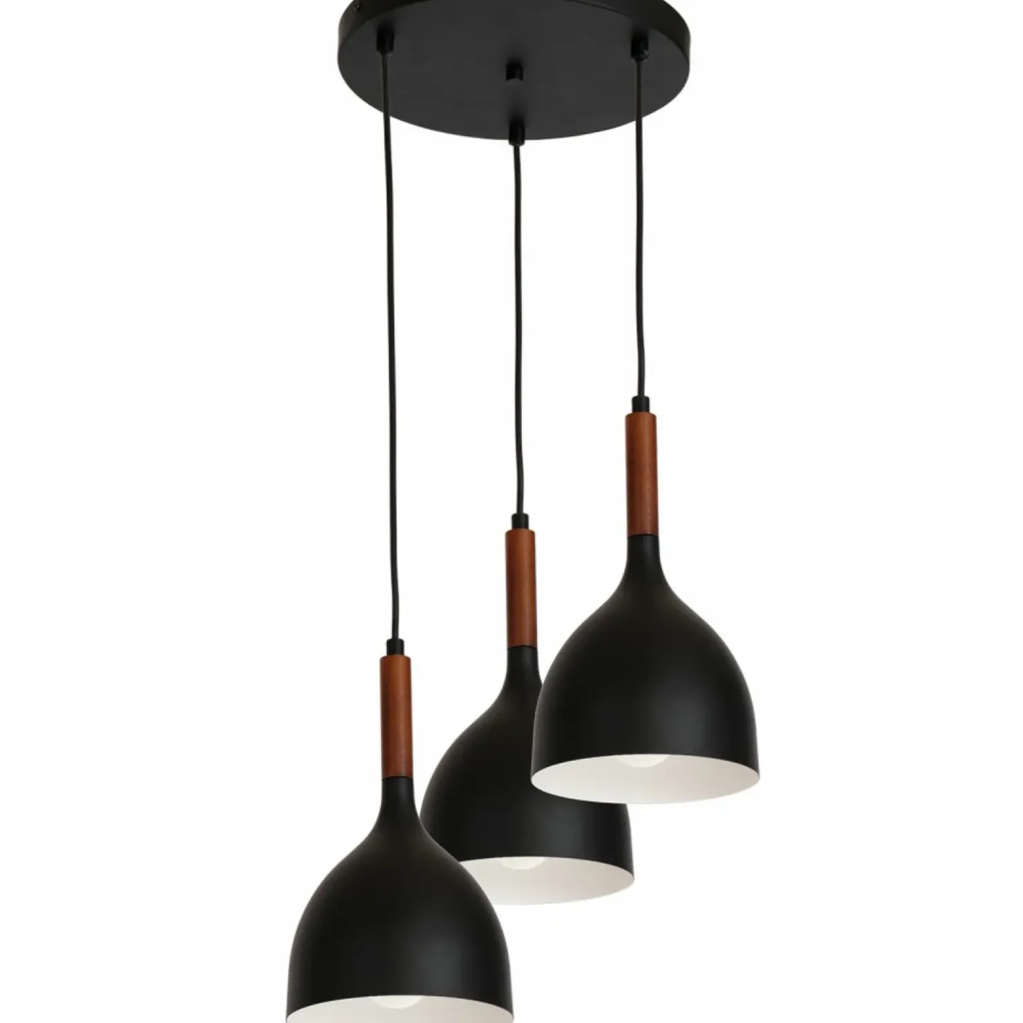 Fashion Sklep Kaja Czarna lampa wisząca, z drewnianym elementem LX 1390 z serii NOAK WOOD