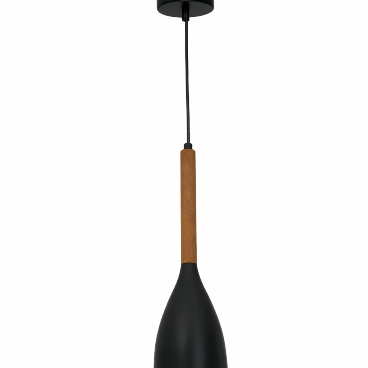 Cheap Sklep Kaja Czarna lampa wisząca z drewnianym zdobieniem LX 3175 z serii MUZA NEW
